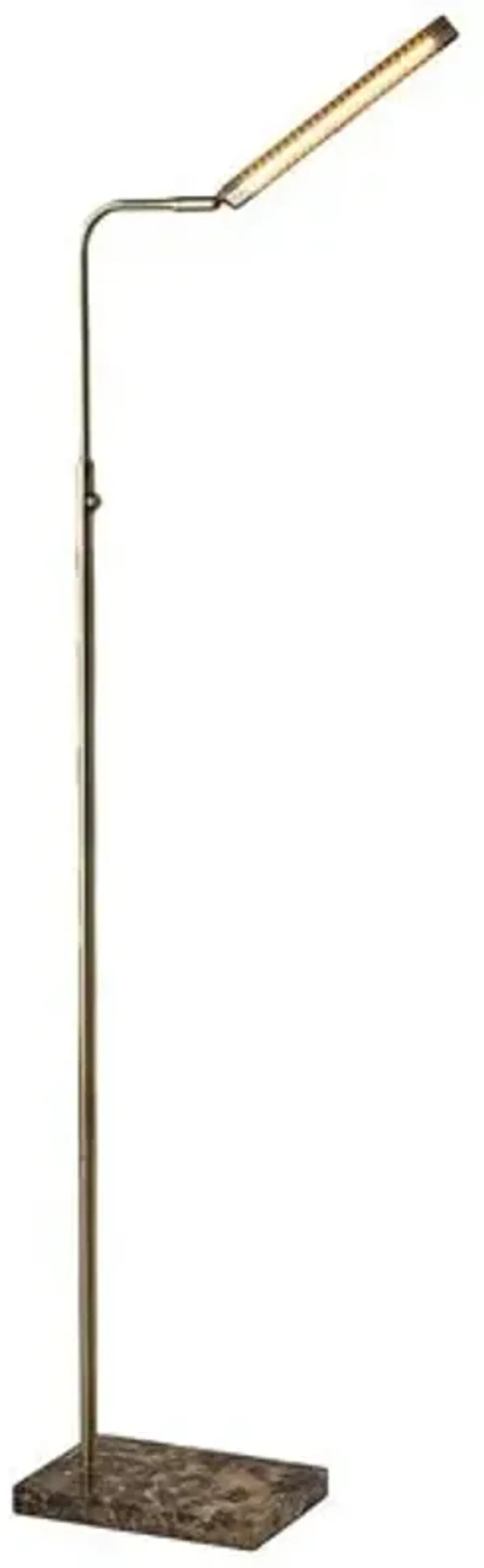 Aiden LED Floor Lamp - Antique Brass/Brown Marble