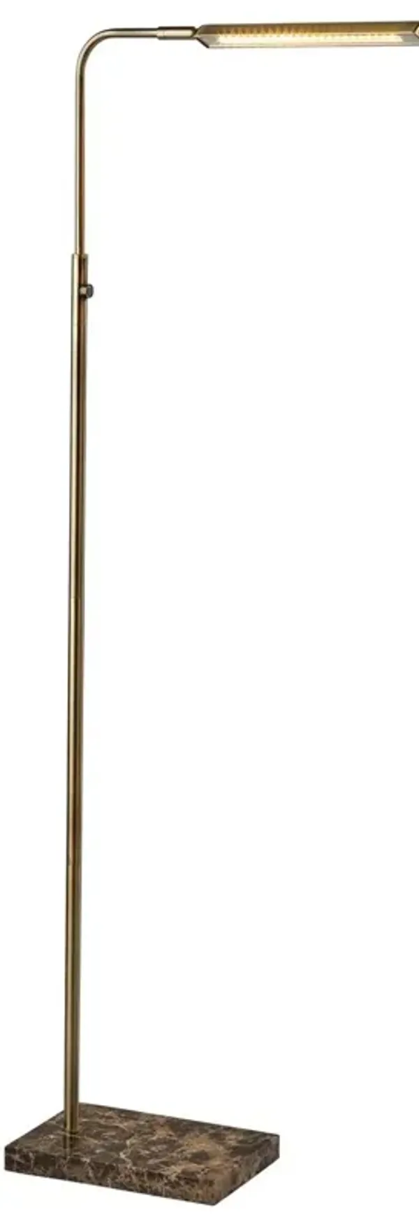 Aiden LED Floor Lamp - Antique Brass/Brown Marble