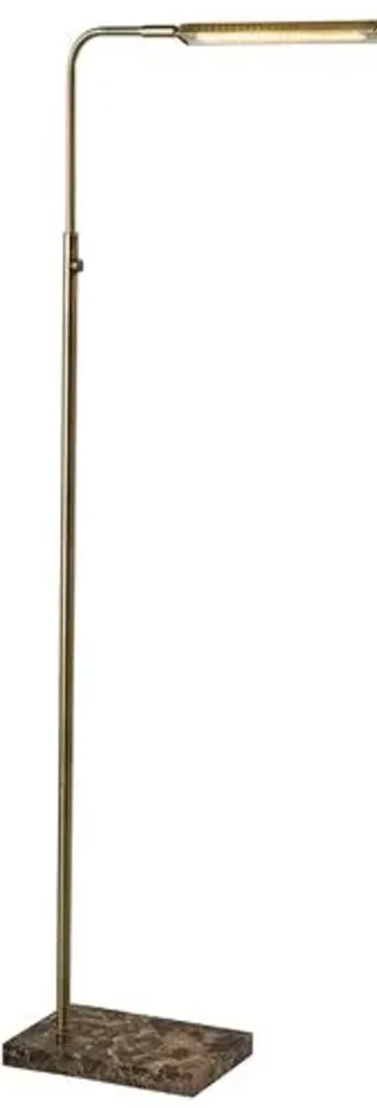 Aiden LED Floor Lamp - Antique Brass/Brown Marble