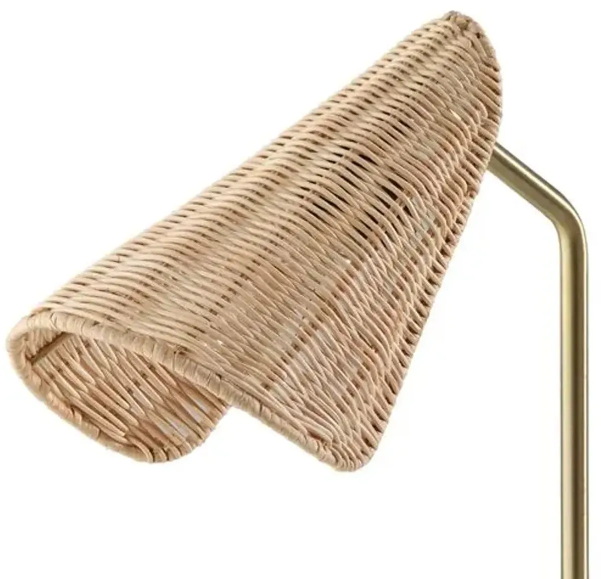 Bahama Rattan Desk Lamp - Antique Bras/Natural - Gold