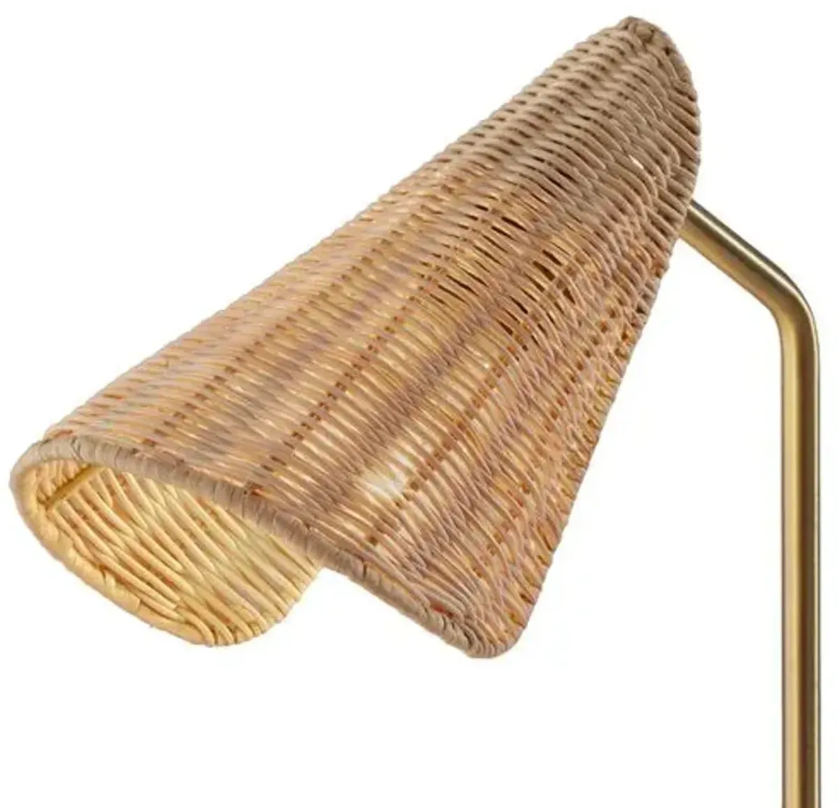 Bahama Rattan Desk Lamp - Antique Bras/Natural - Gold