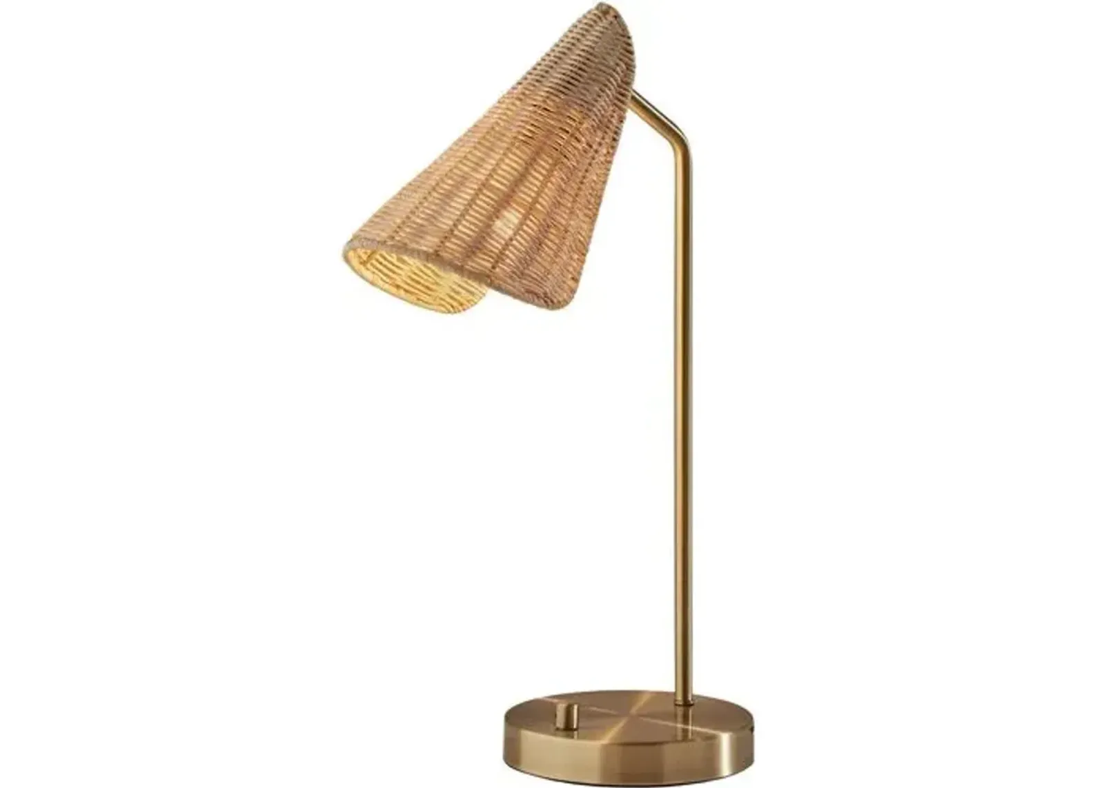 Bahama Rattan Desk Lamp - Antique Bras/Natural - Gold