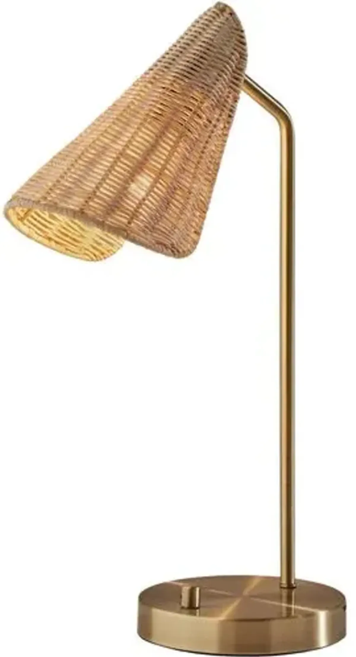 Bahama Rattan Desk Lamp - Antique Bras/Natural - Gold