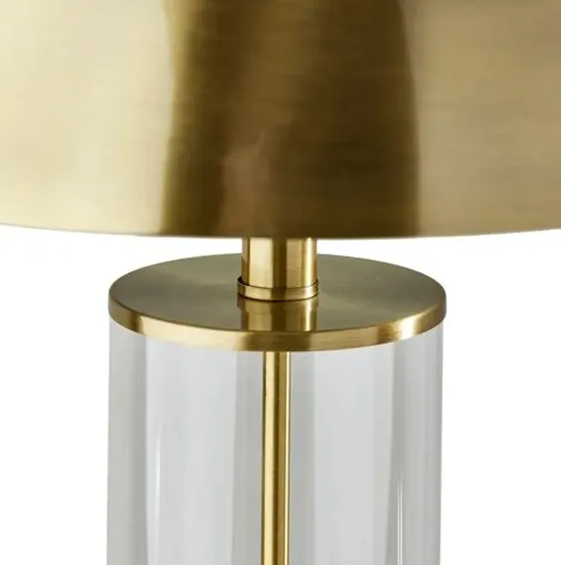 Tobin Dome Table Lamp - Antique Brass/Clear Glass - Gold