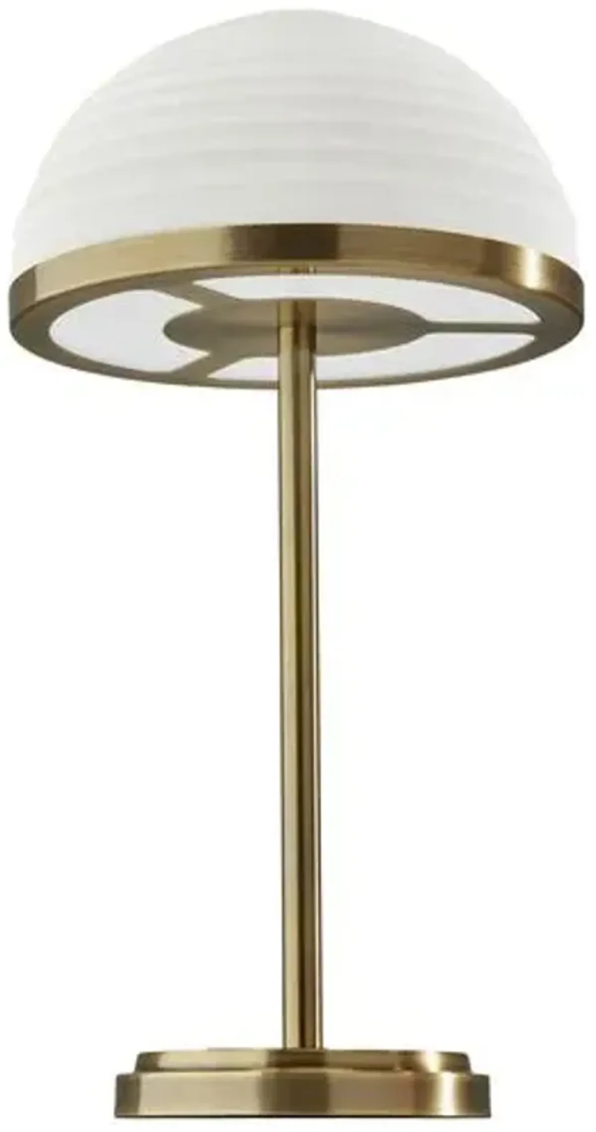 Alexia LED Table Lamp with Smart Switch - Antique Brass/White Glass - Gold