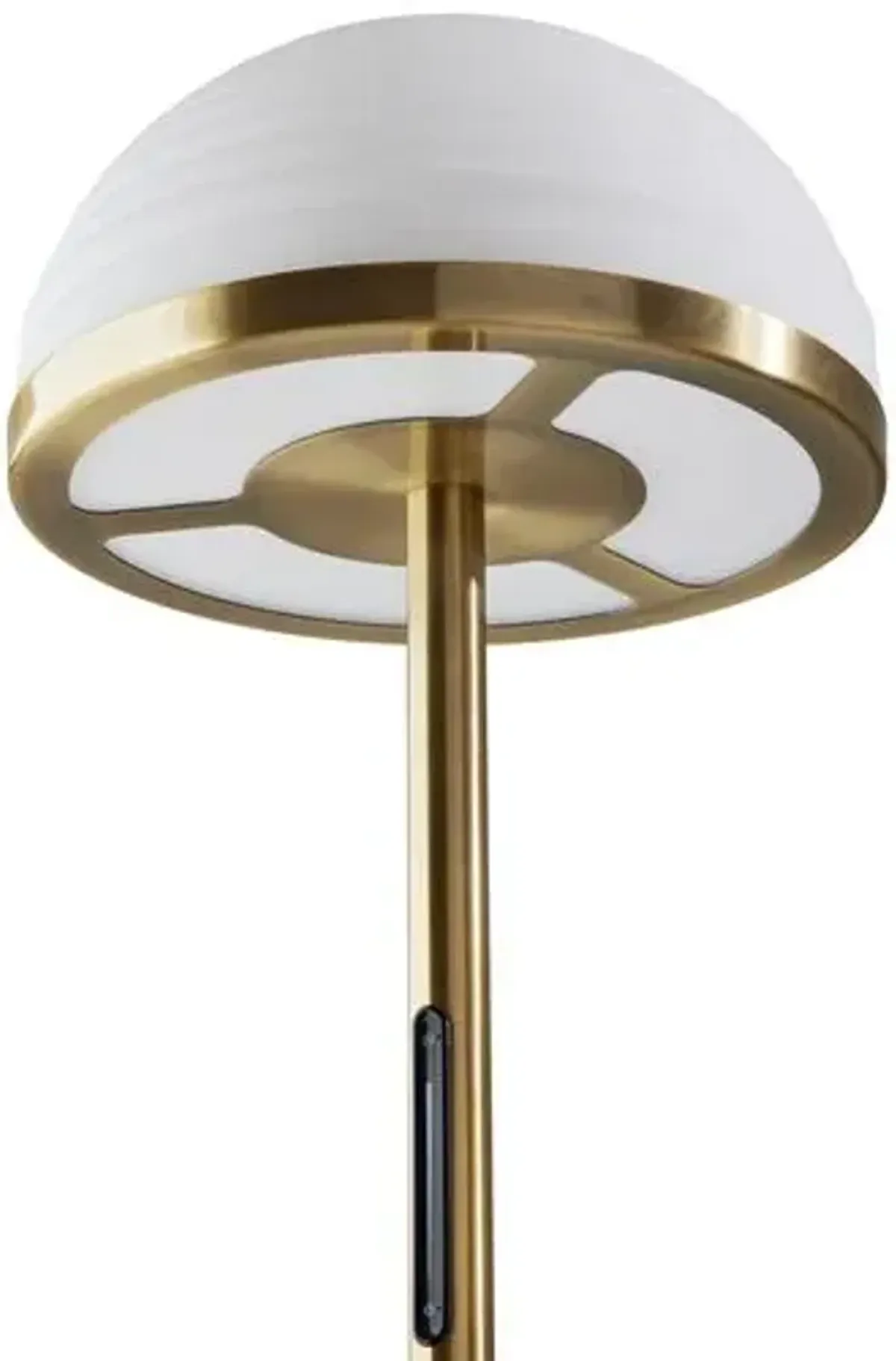 Alexia LED Floor Lamp with Smart Switch - Antique Brass/White Glass