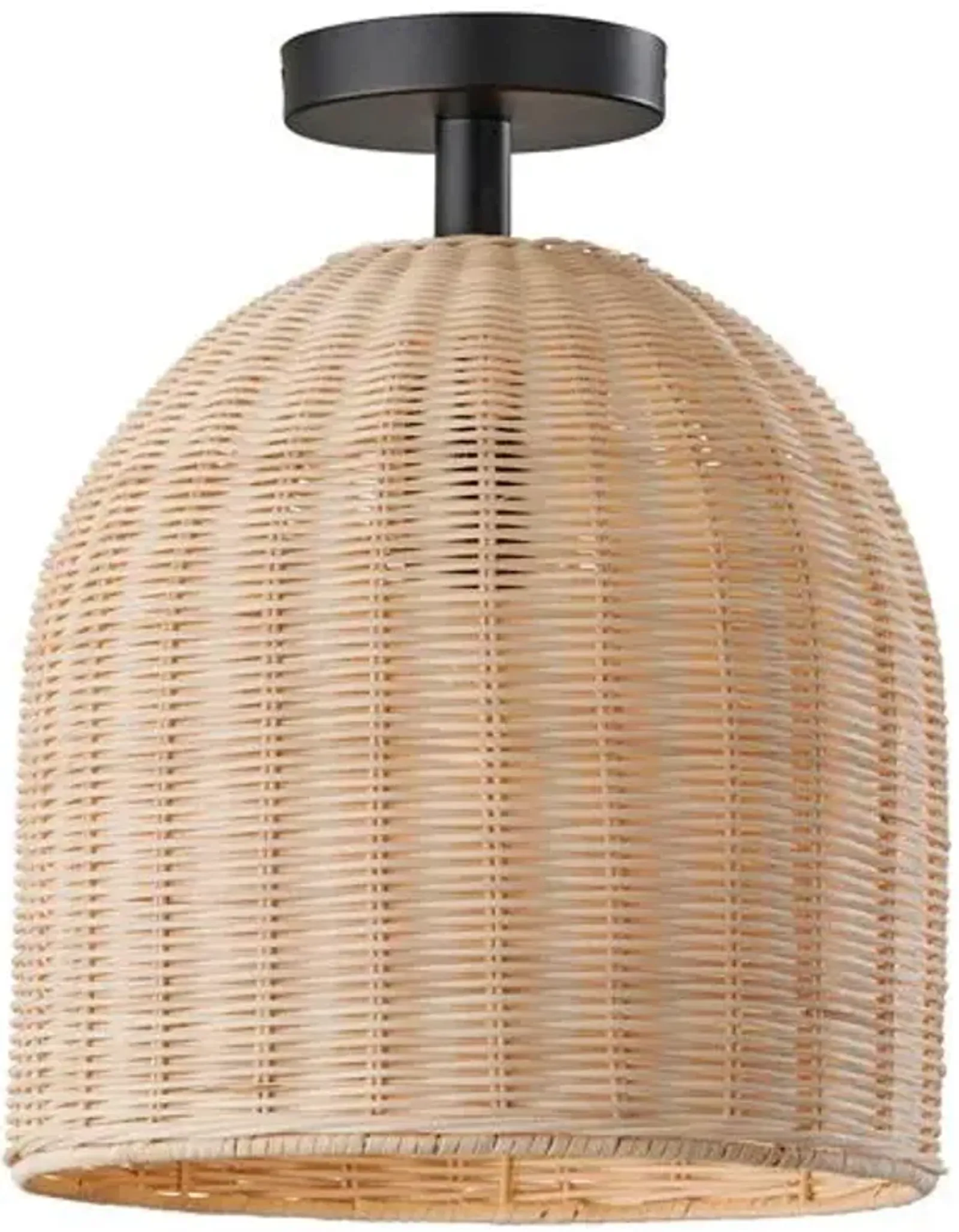 Dominica Rattan Flush Mount - Dark Bronze/Natural - Brown