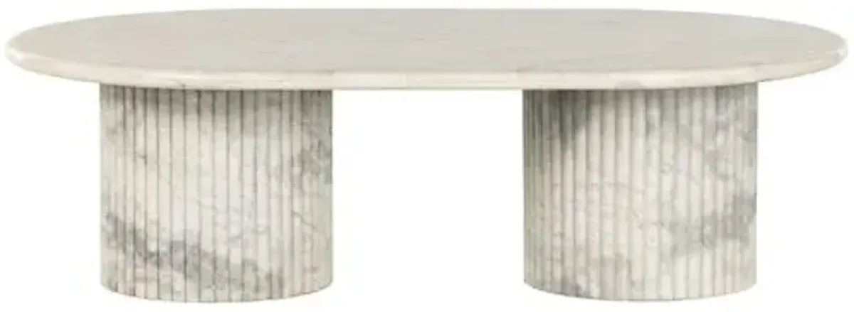 Milan Fluted Marble Coffee Table - Black