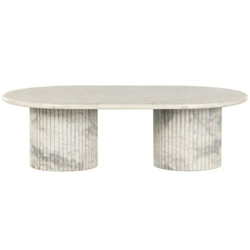 Milan Fluted Marble Coffee Table - Black