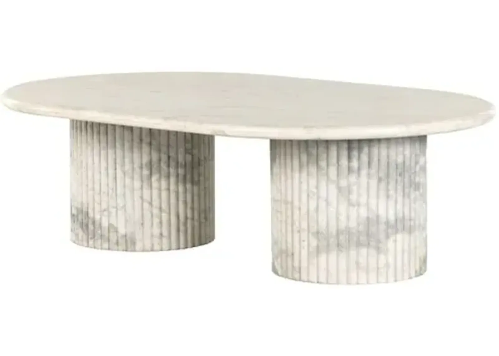 Milan Fluted Marble Coffee Table - Black