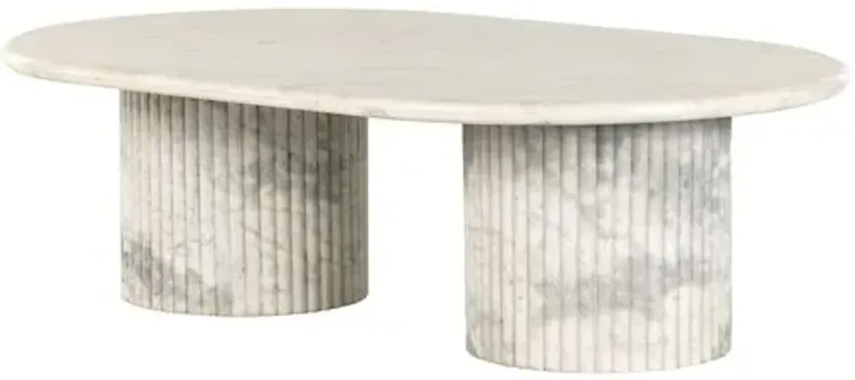 Milan Fluted Marble Coffee Table - Black