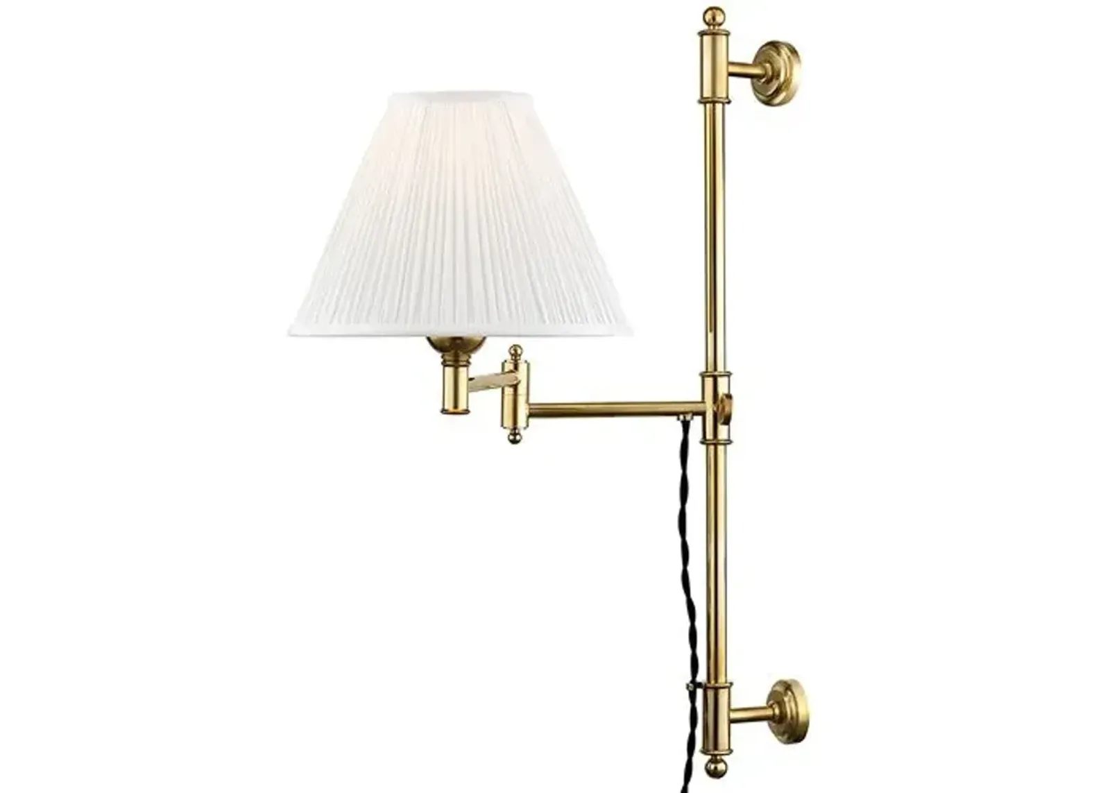 Classic No.1 Plug-In Wall Sconce - Silk Shade - Gold