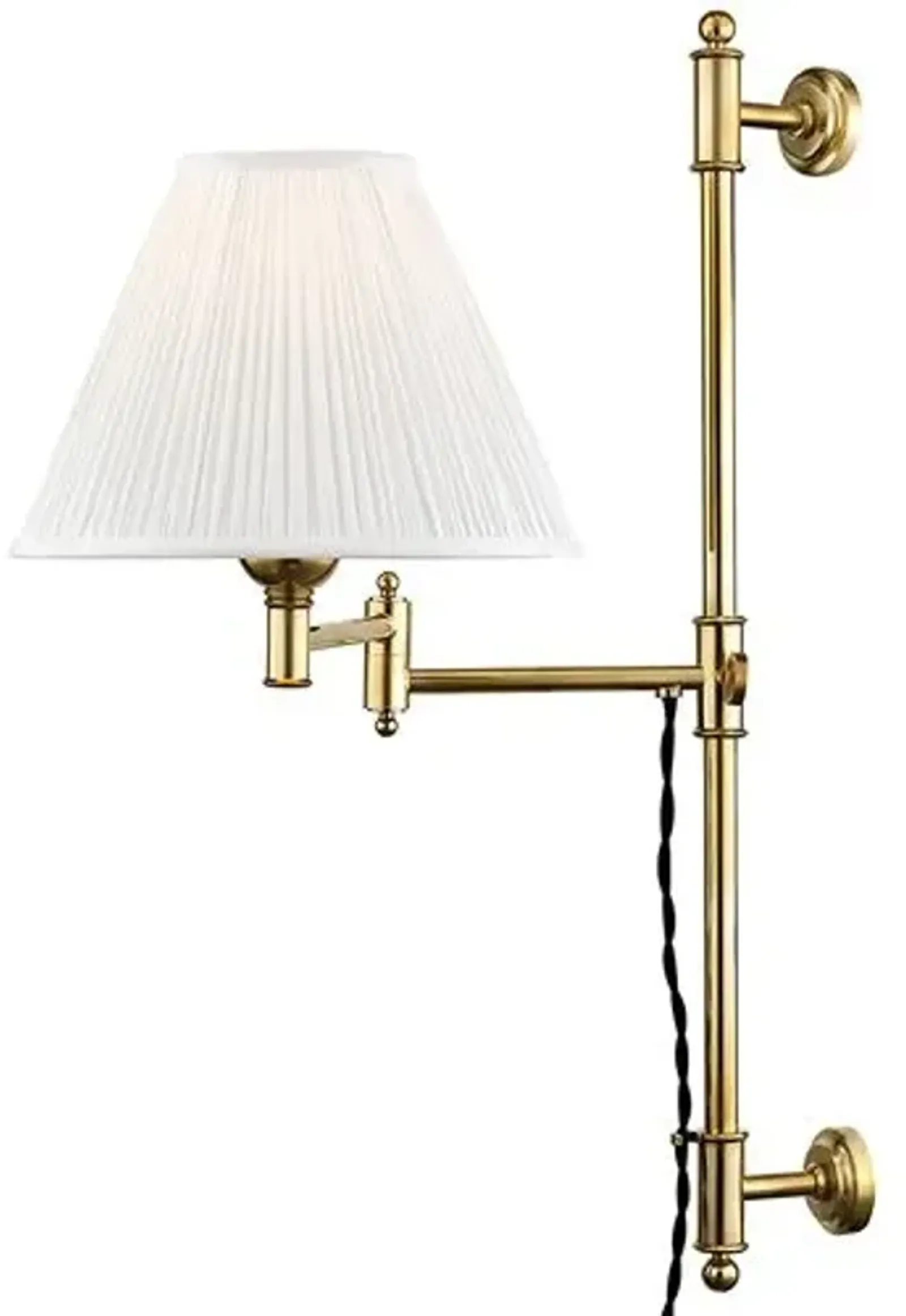 Classic No.1 Plug-In Wall Sconce - Silk Shade - Gold