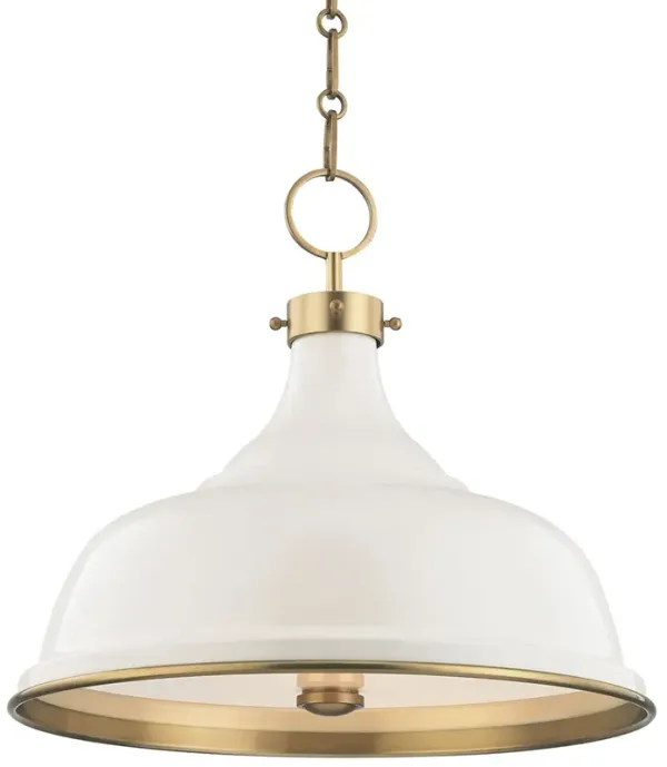 Painted No. 1 Pendant - White