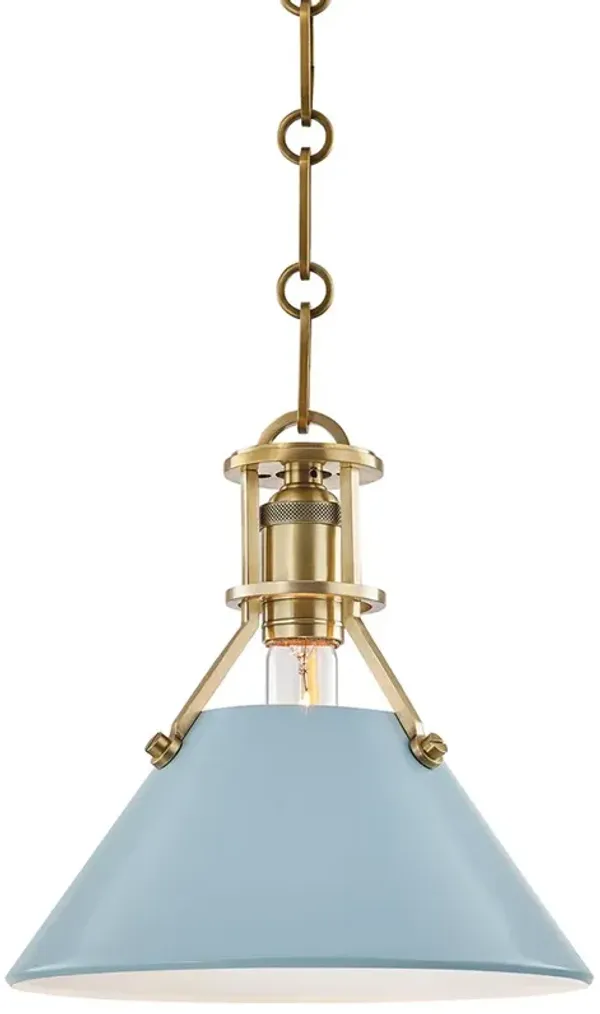 Painted No.2 Pendant - Small - Blue