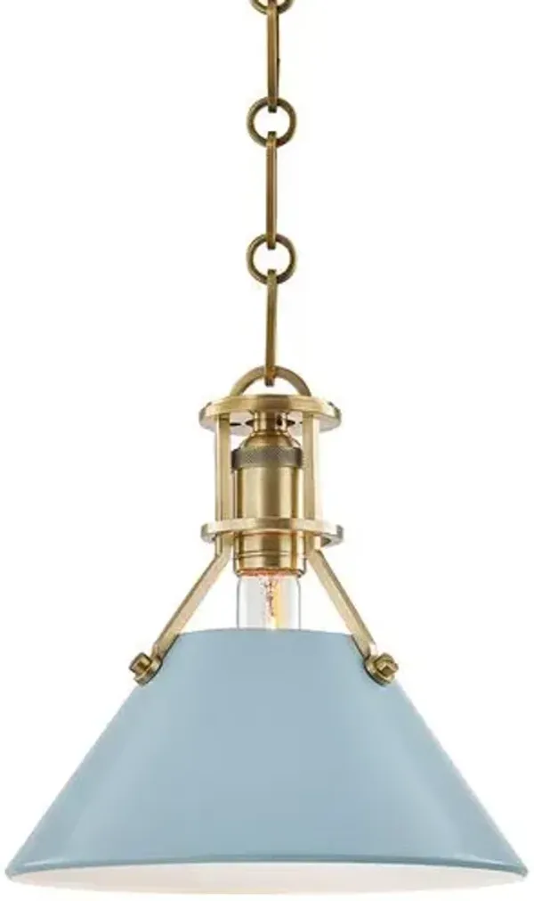 Painted No.2 Pendant - Small - Blue