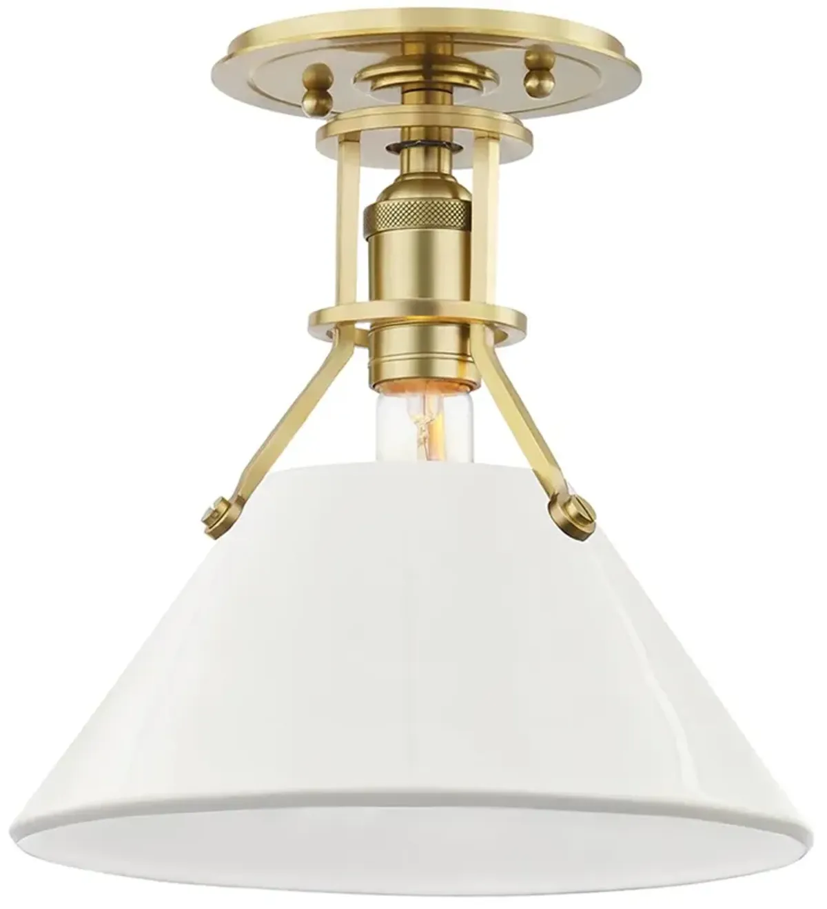 Painted No.2 Semi Flush Mount - White