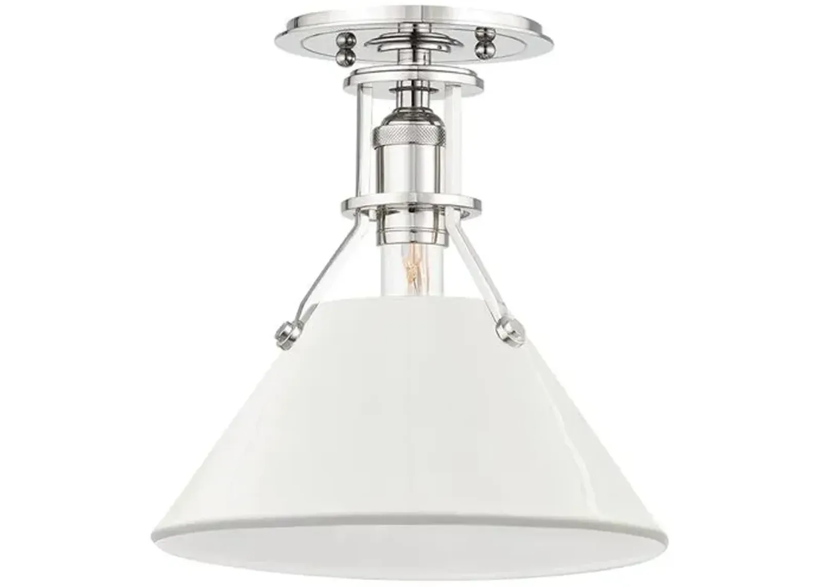 Painted No.2 Semi Flush Mount - White