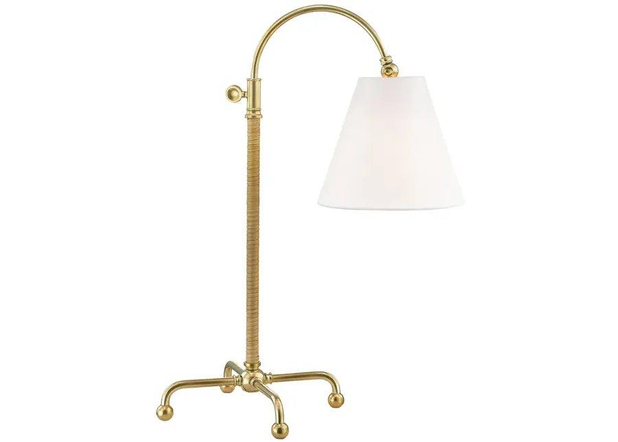 Curves No.1 Table Lamp - Bamboo/Aged Brass - Gold