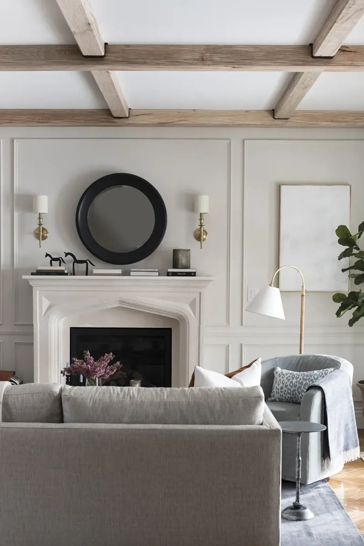 Curves No.1 Floor Lamp - Rattan/Aged Brass