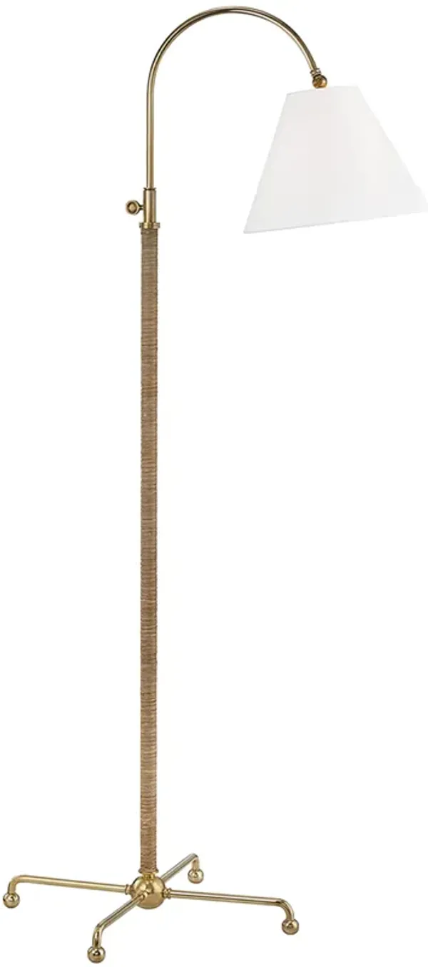 Curves No.1 Floor Lamp - Rattan/Aged Brass
