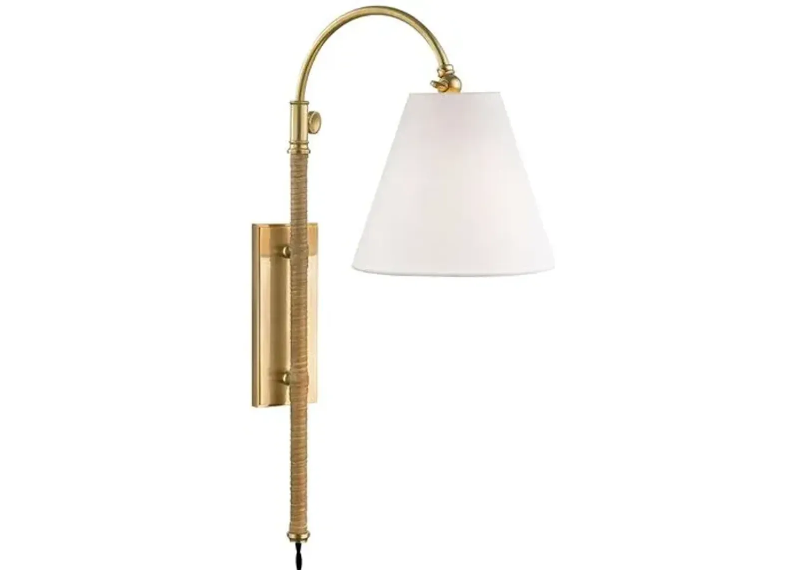 Curves No.1 Plug-In Wall Sconce - Bamboo/Aged Brass - Gold