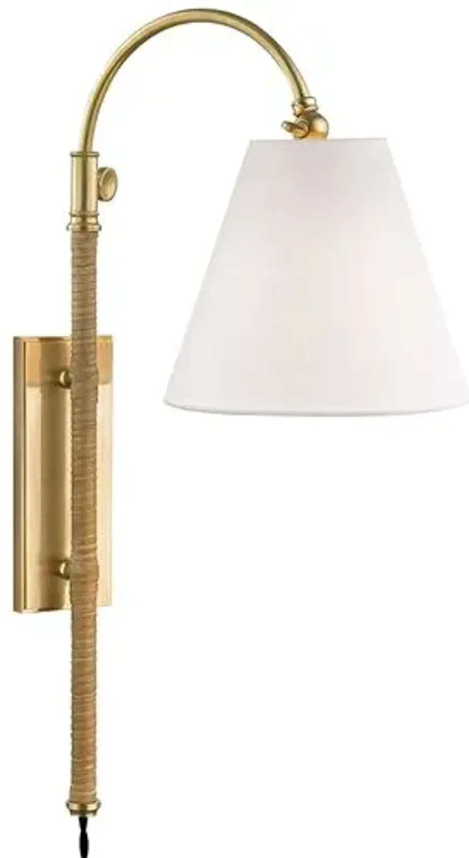 Curves No.1 Plug-In Wall Sconce - Bamboo/Aged Brass - Gold