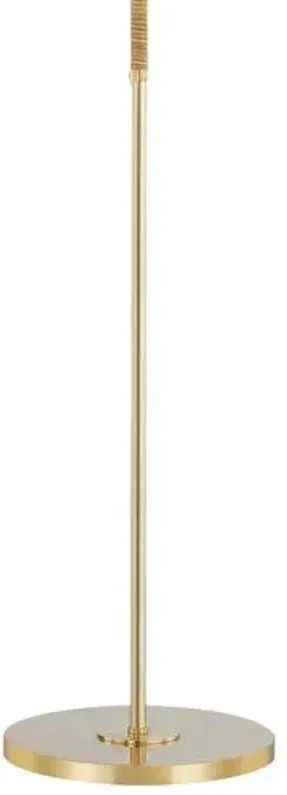 Dorset Floor Lamp - Rattan/Aged Brass