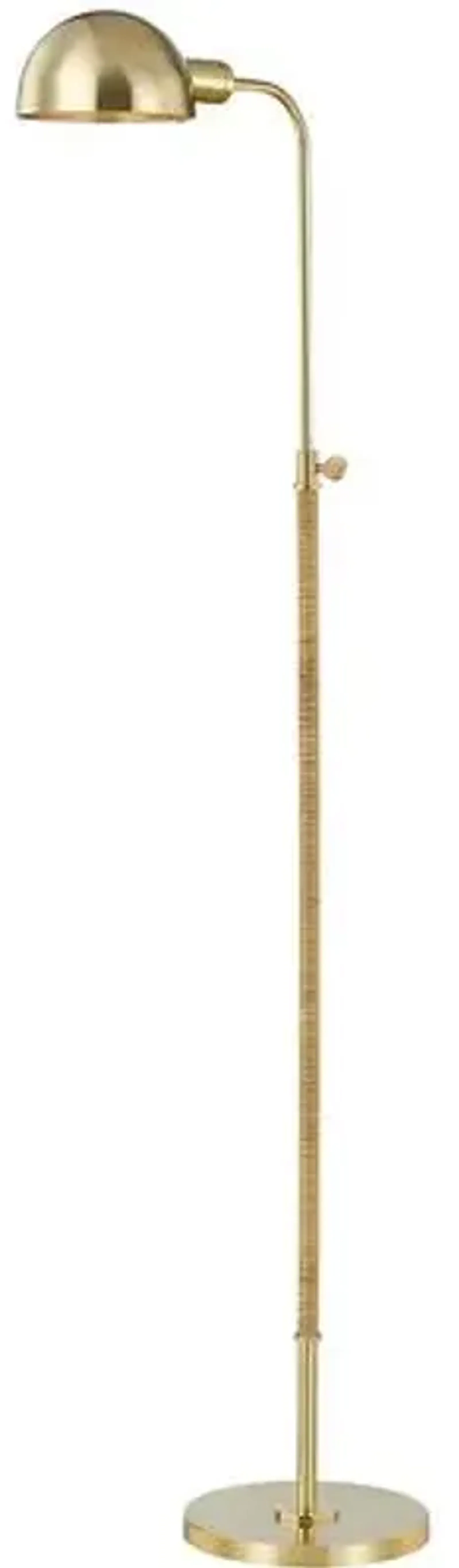 Devon Floor Task Lamp - Rattan/Aged Brass - Gold