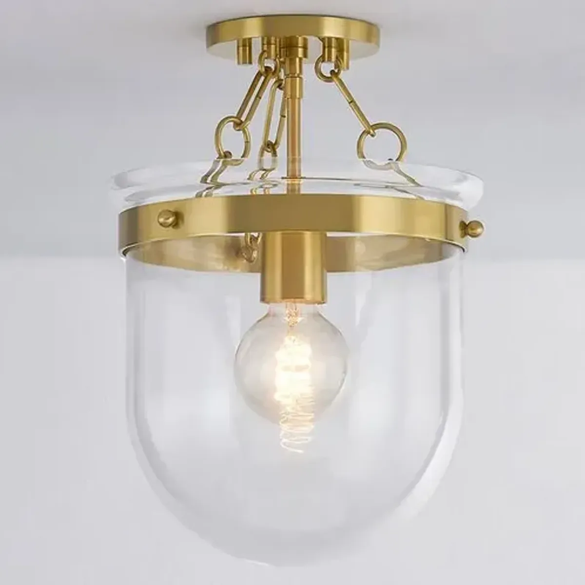 Dunbar Glass Semi Flush Mount - Ariel Okin for Mitzi - Gold