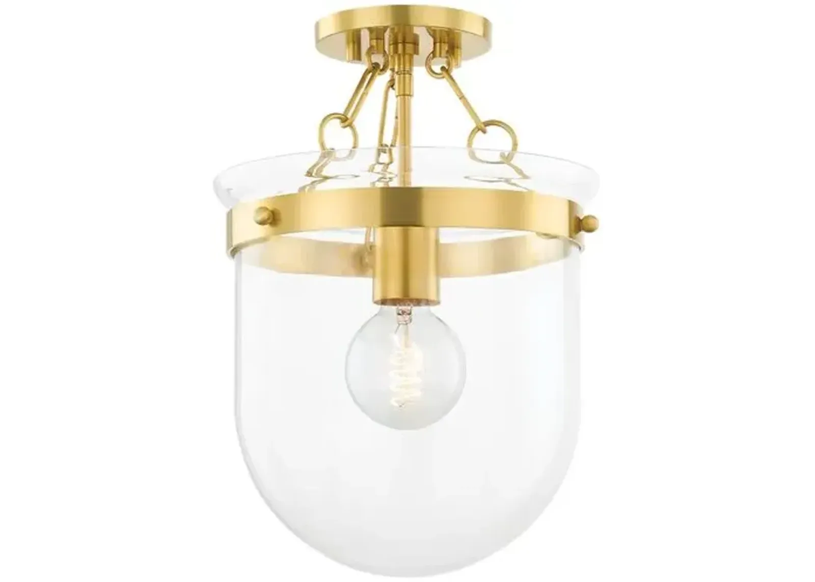 Dunbar Glass Semi Flush Mount - Ariel Okin for Mitzi - Gold