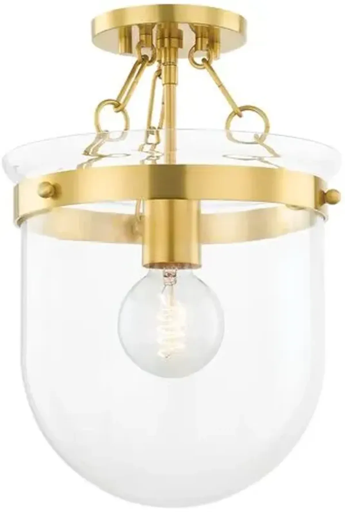 Dunbar Glass Semi Flush Mount - Ariel Okin for Mitzi - Gold