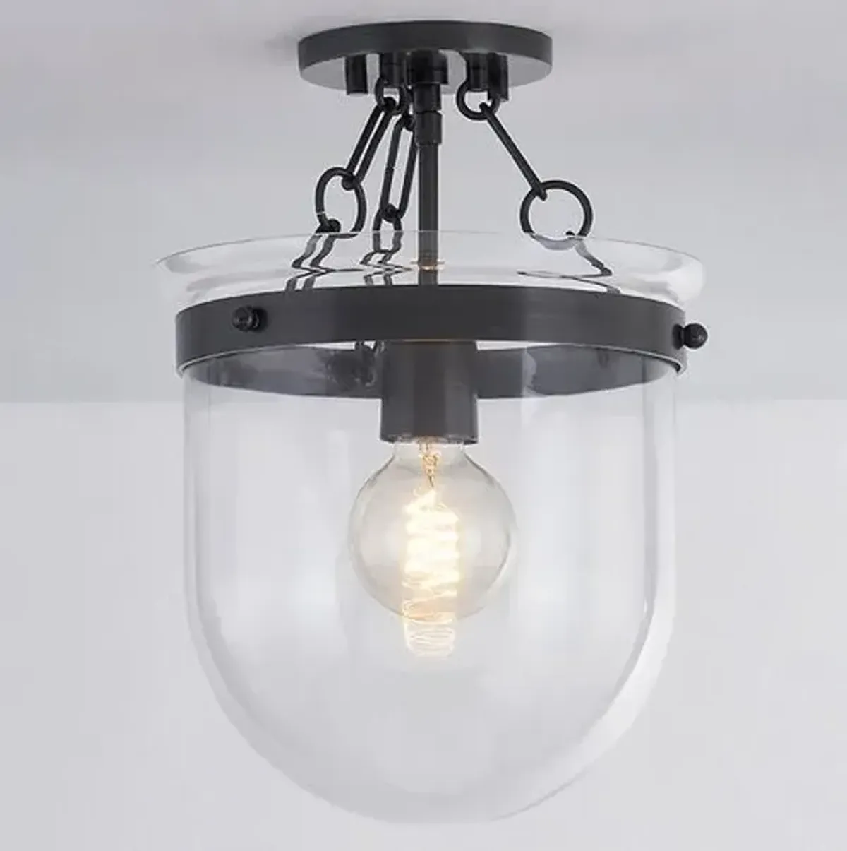 Dunbar Glass Semi Flush Mount - Ariel Okin for Mitzi - Brown