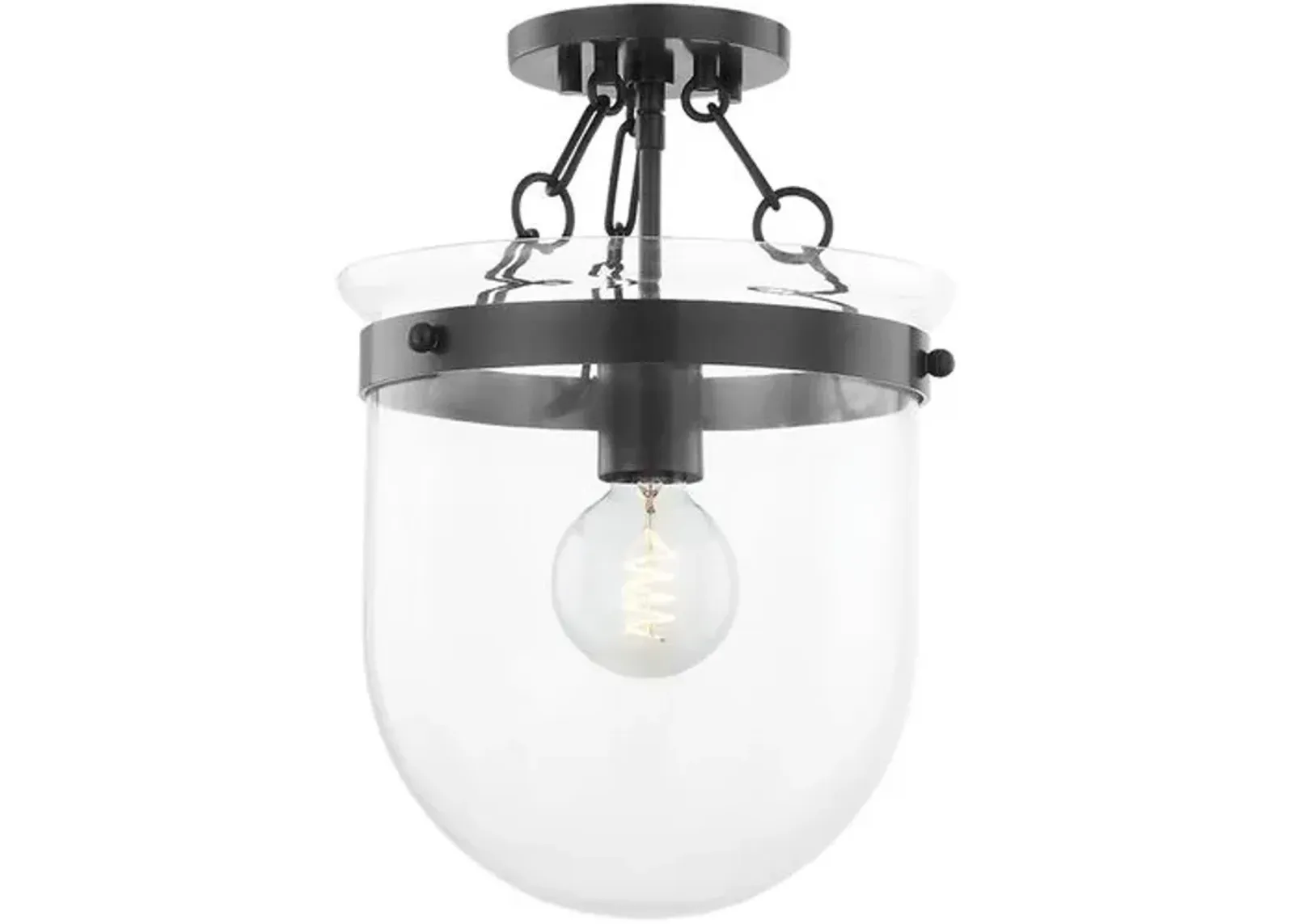 Dunbar Glass Semi Flush Mount - Ariel Okin for Mitzi - Brown