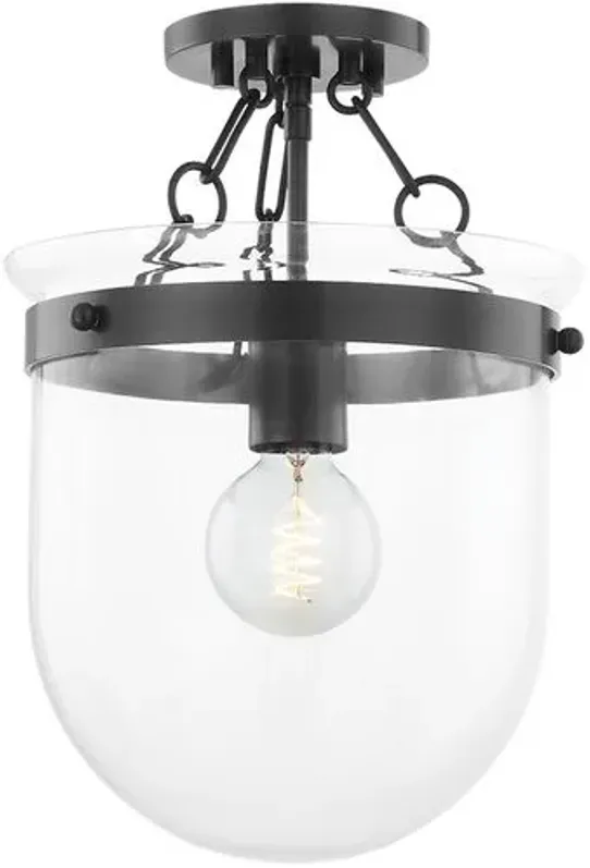 Dunbar Glass Semi Flush Mount - Ariel Okin for Mitzi - Brown