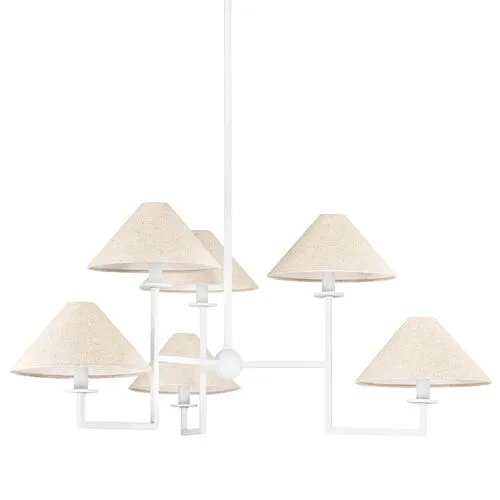 Gladwyne Large Chandelier - Textured White - Ariel Okin for Mitzi