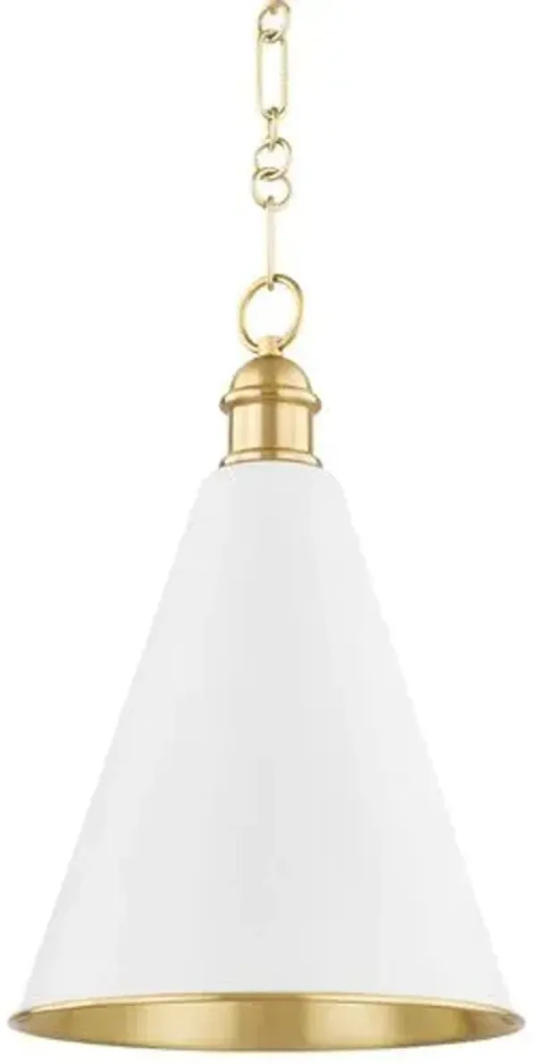 Fenimore Cone Pendant - Ariel Okin for Mitzi - White