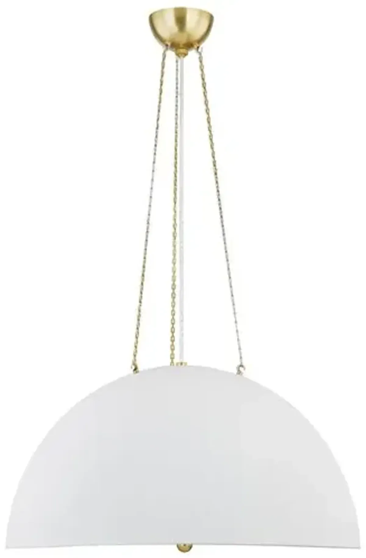 Chiswick Dome Pendant - Aged Brass/White Plaster