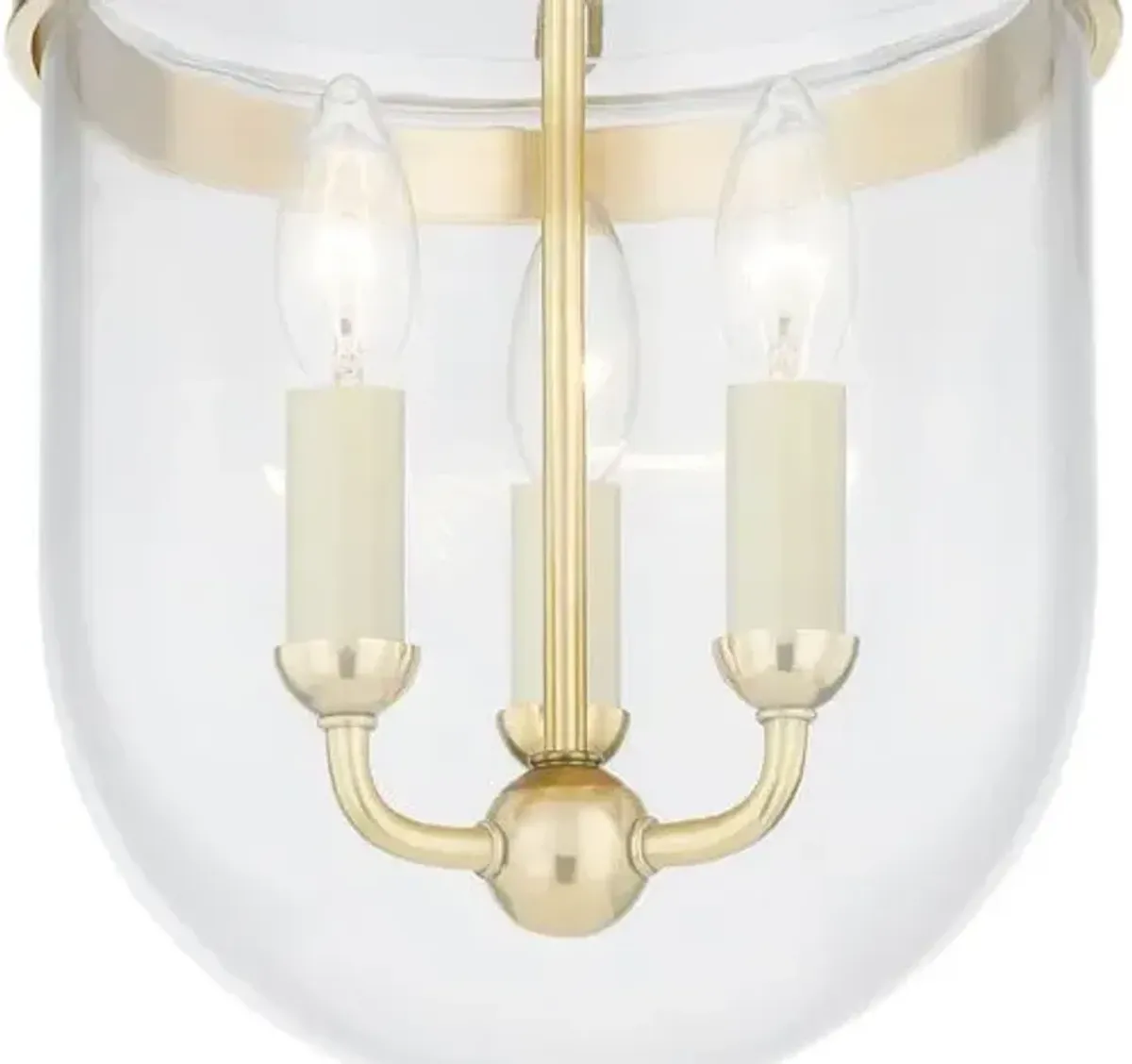 Rousham Semi Flush Mount - Aged Brass - Gold