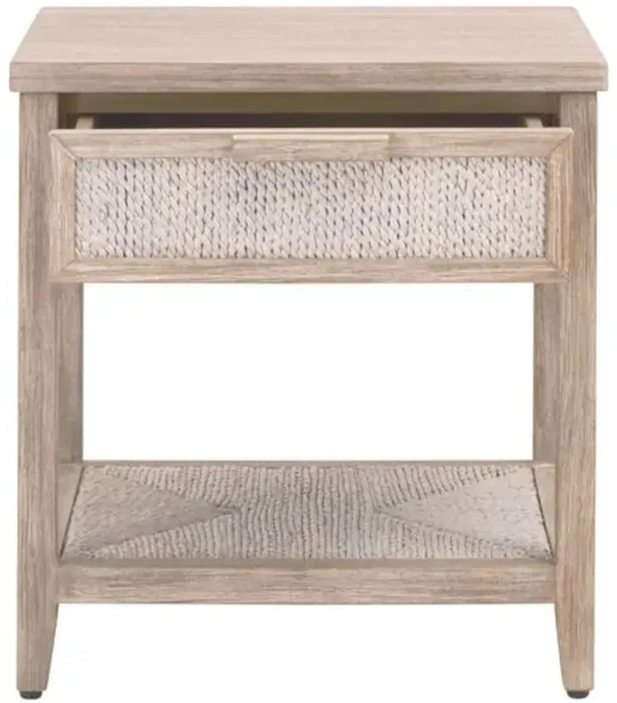 Huck 1-Drawer Nightstand - Natural Gray/White Wash Rope