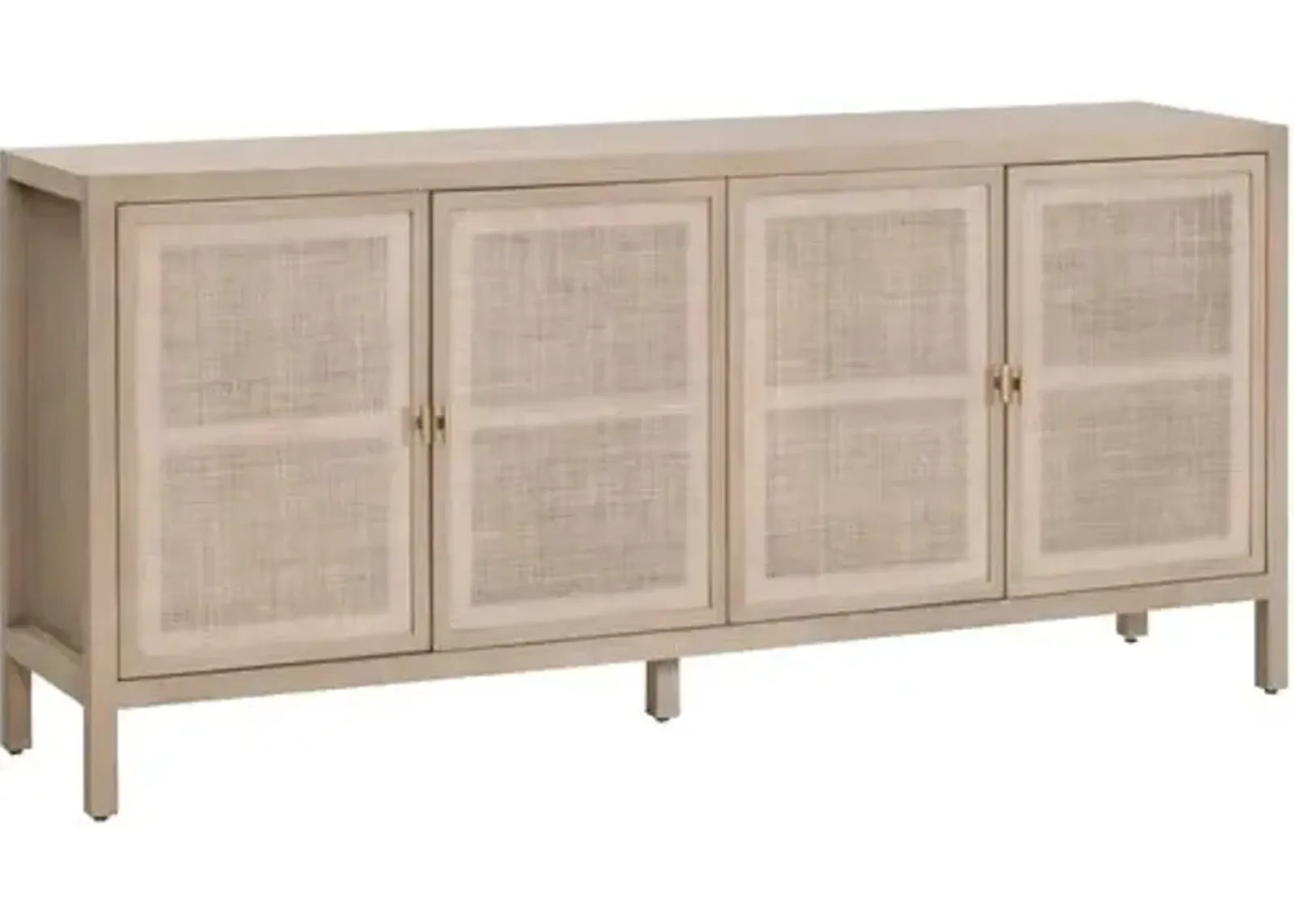 Sawyer Cane Media Sideboard - Smoke Gray Oak