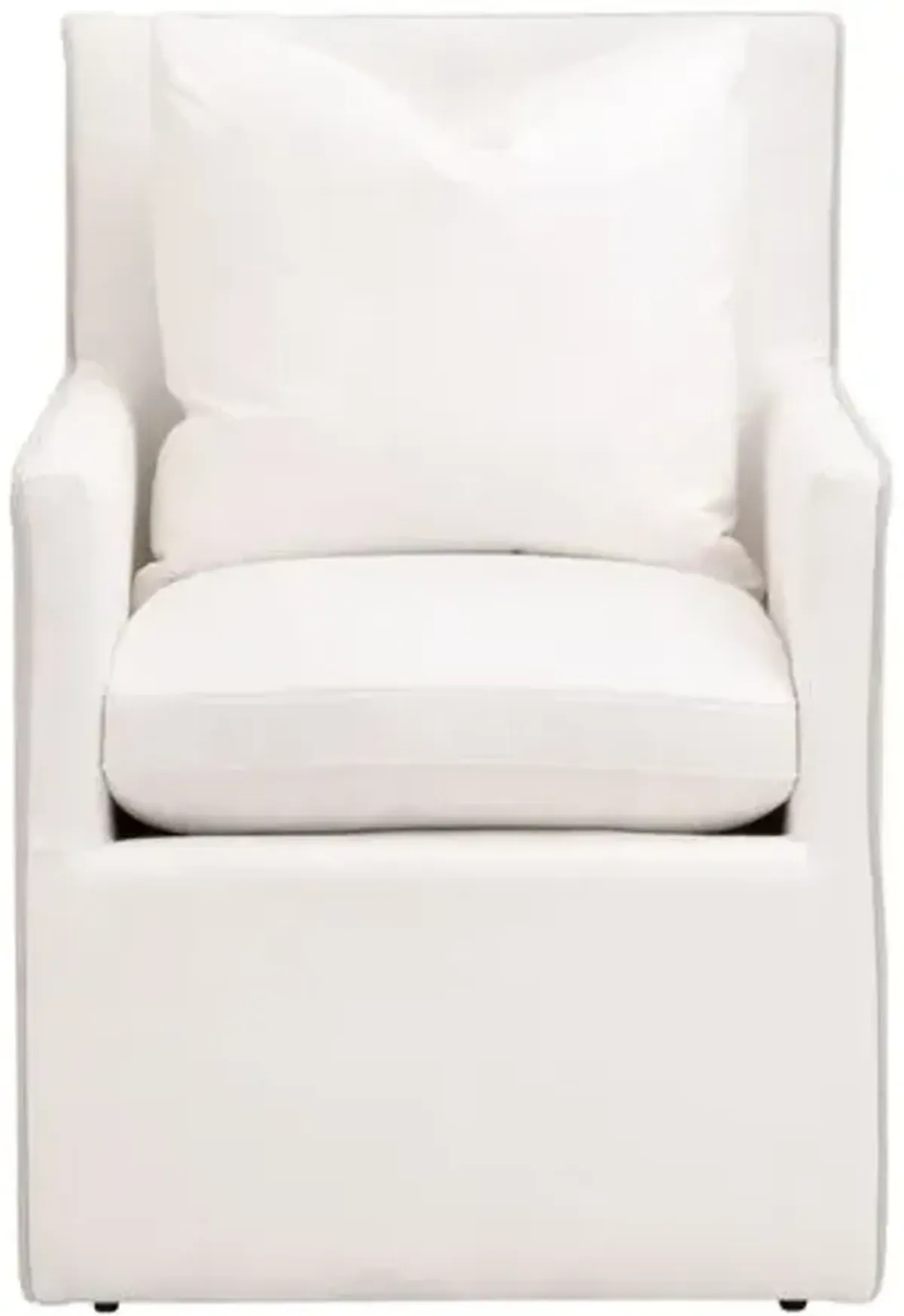 James 2-Tone Armchair with Casters - Pearl/Bisque Linen Performance - White