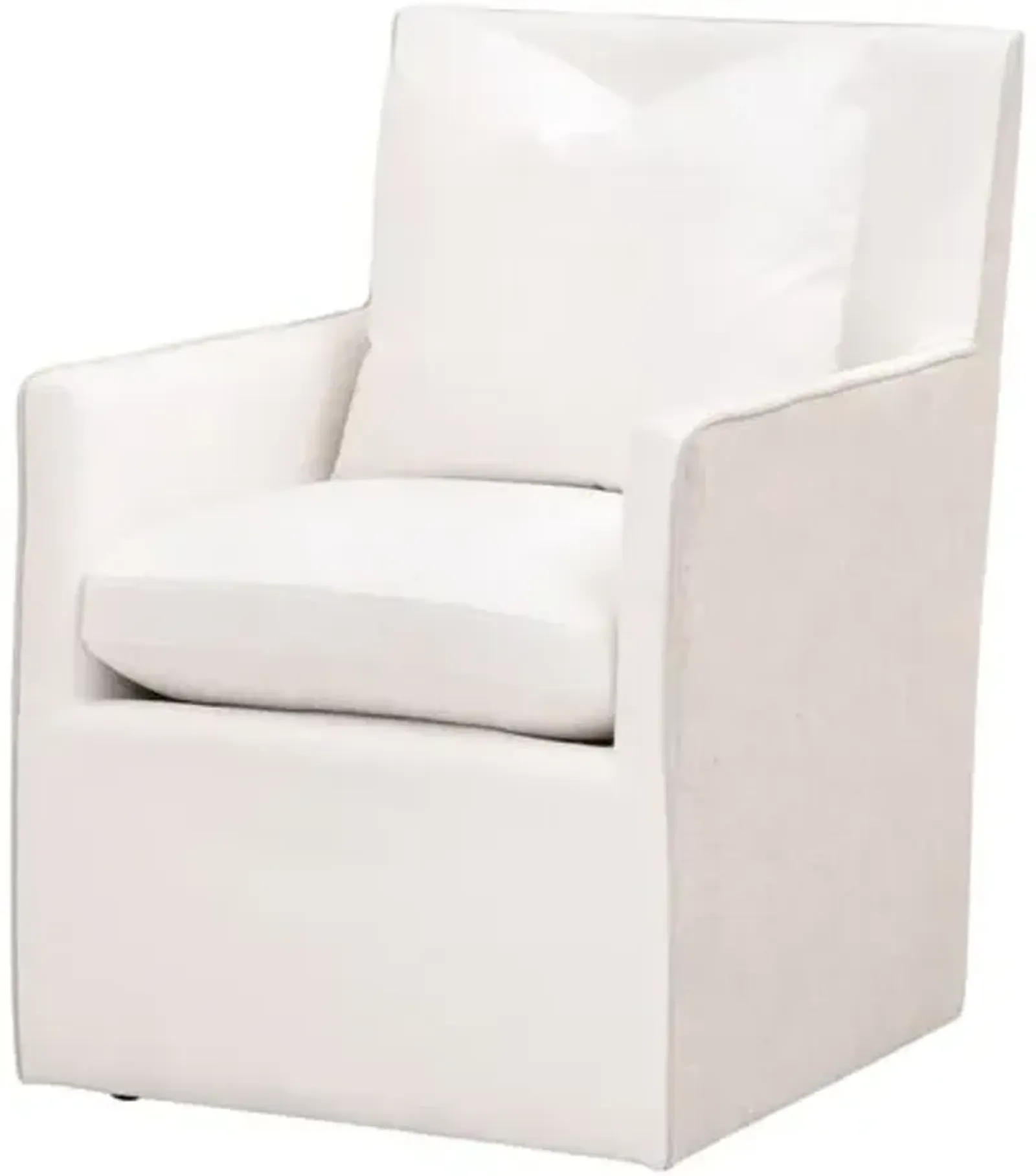 Julianna 2-Tone Armchair with Casters - Pearl/Bisque Linen Performance - White