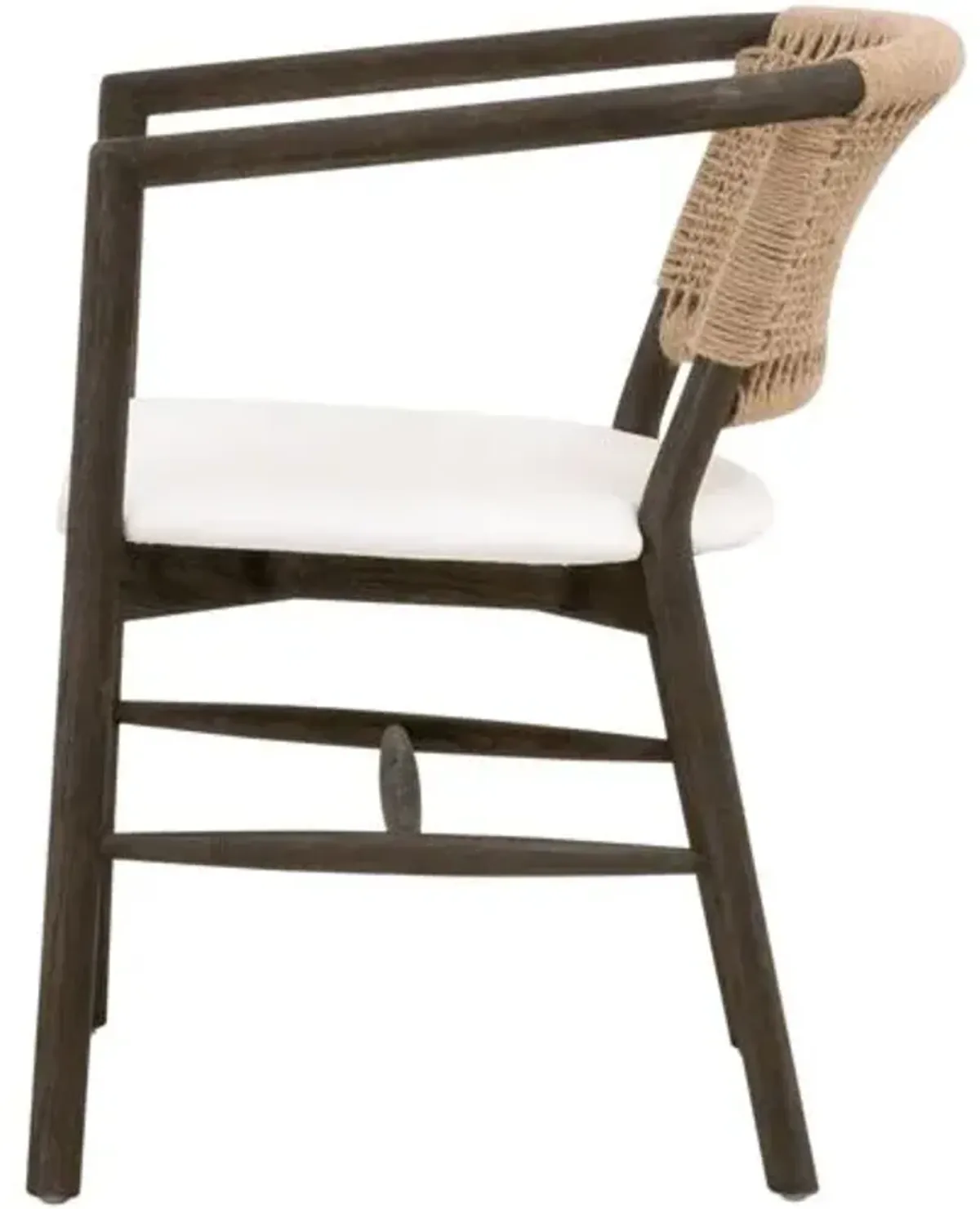 Cedar Accent/Dining Chair - Matte Brown Oak/Jute/Pearl - White