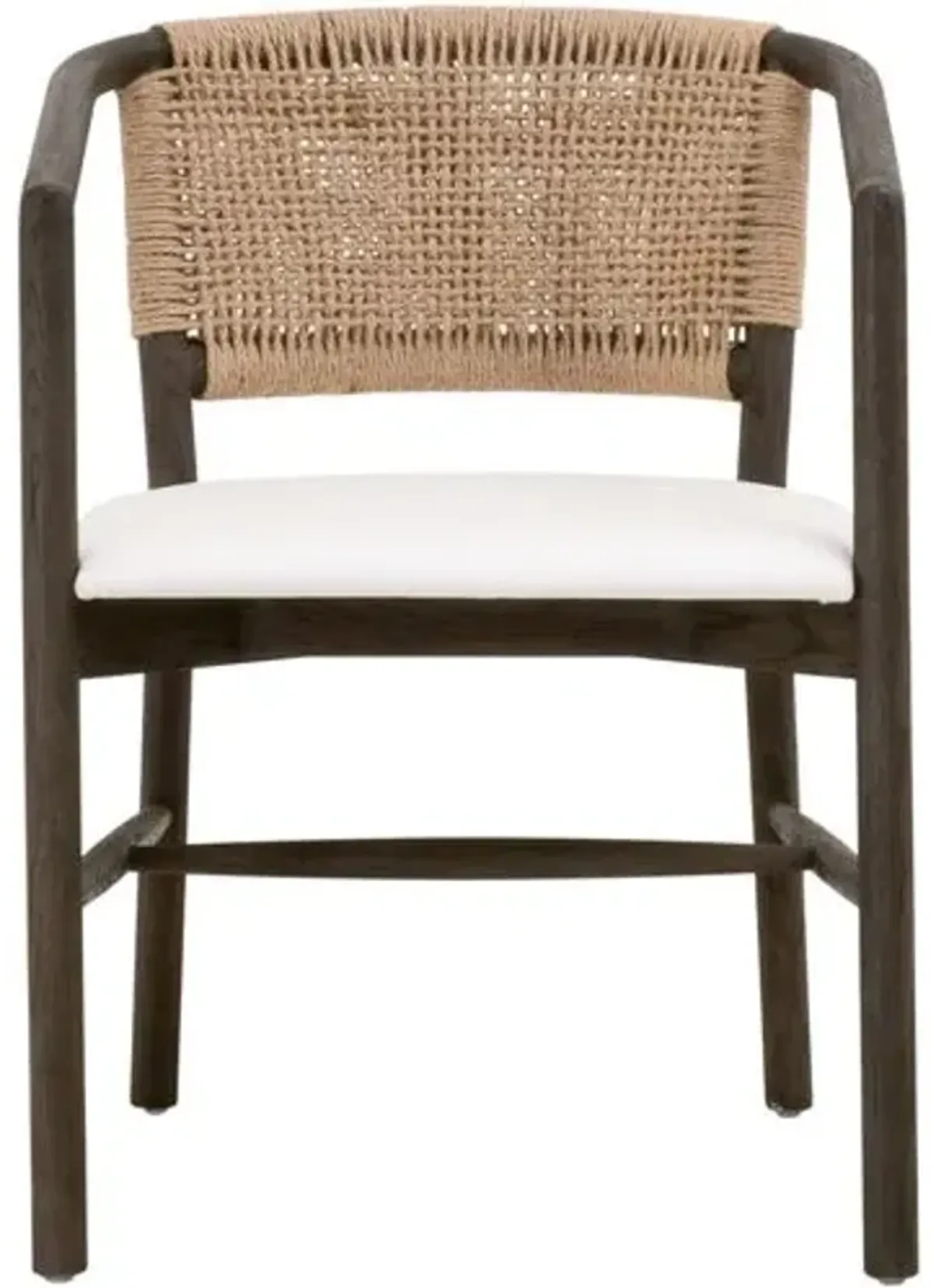 Cedar Accent/Dining Chair - Matte Brown Oak/Jute/Pearl - White