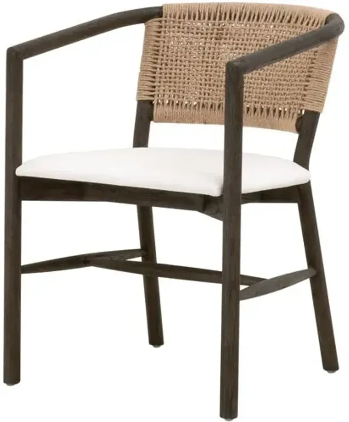 Cedar Accent/Dining Chair - Matte Brown Oak/Jute/Pearl - White