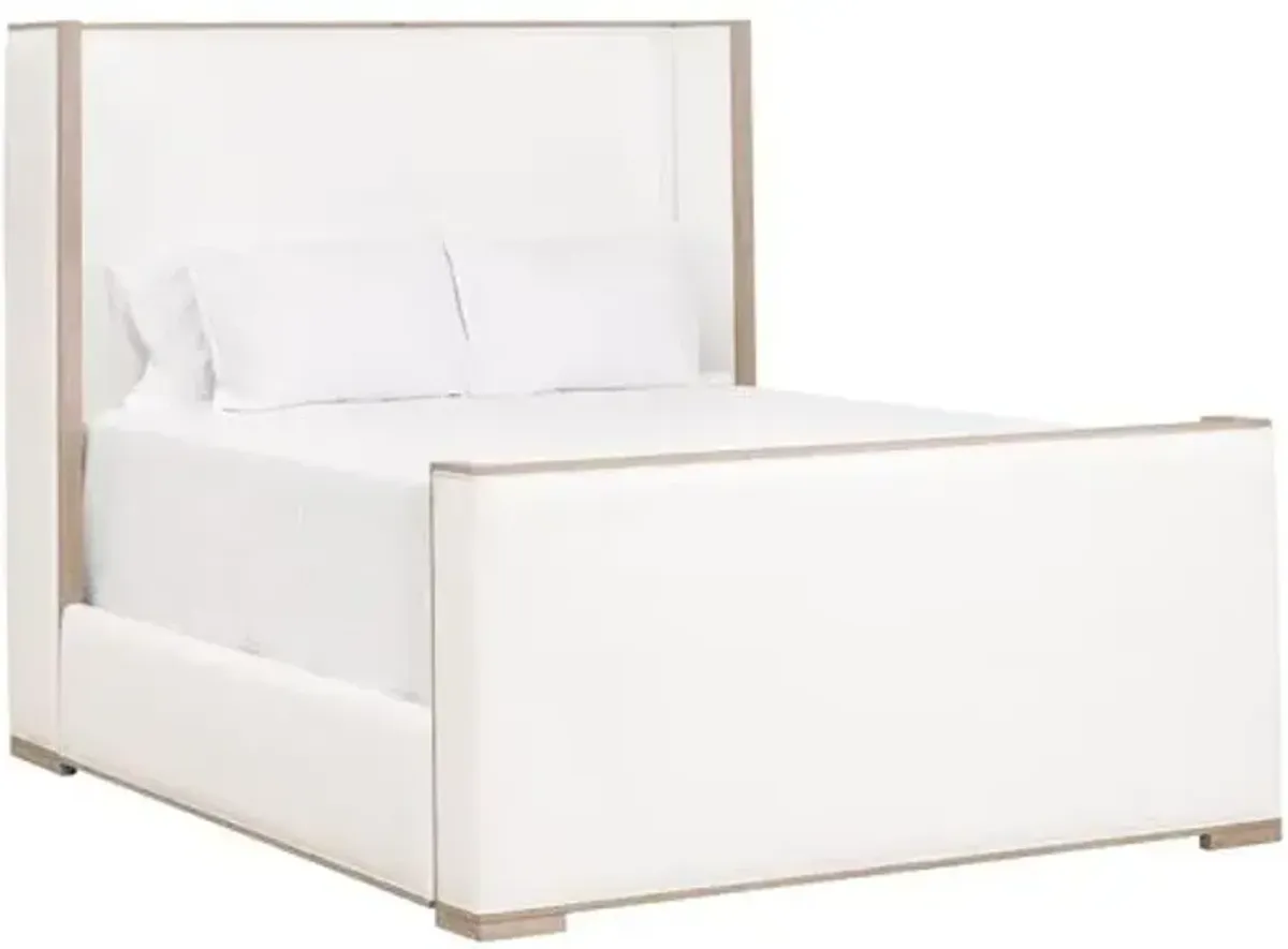 Remy Shelter Bed - Natural Gray Oak/Pearl Performance - White