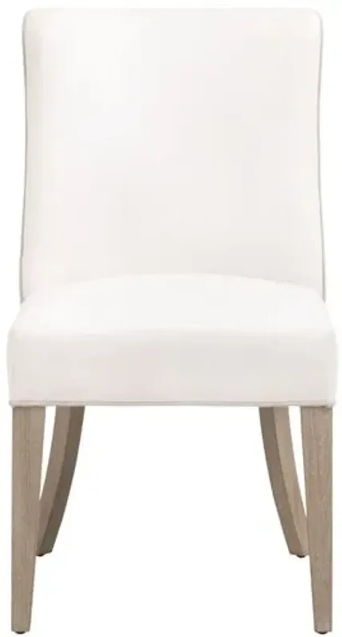 Set of 2 Julianna 2-Tone Dining Side Chairs - Pearl/Bisque Linen Performance - White