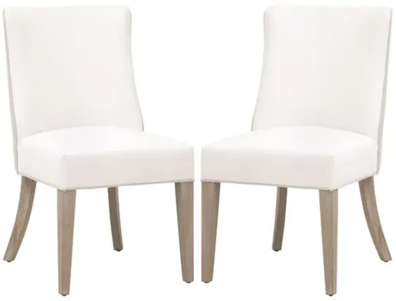 Set of 2 Julianna 2-Tone Dining Side Chairs - Pearl/Bisque Linen Performance - White