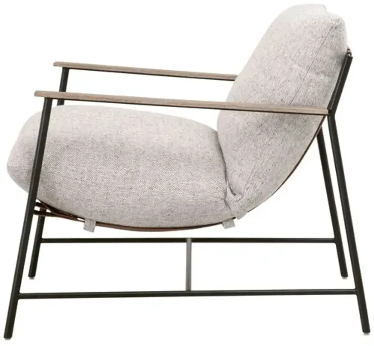 Barkley Club Chair - Grey/Chestnut Leather/Black Iron